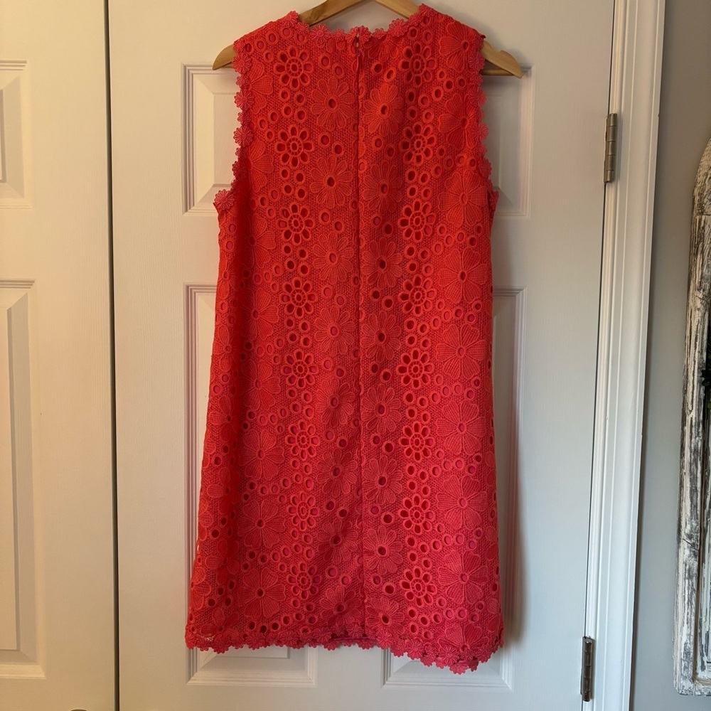 Kate Spade Shore Thing Lace Shift Dress Sleeveless Coral Peach Sherbet 8 Spring - Picture 8 of 11